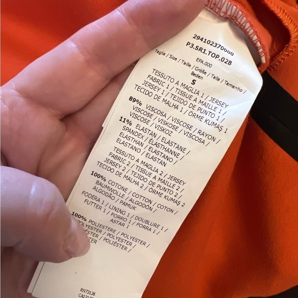 Max Mara Women's Orange V-Neck short sleeved Top size S - Picture 12 of 12